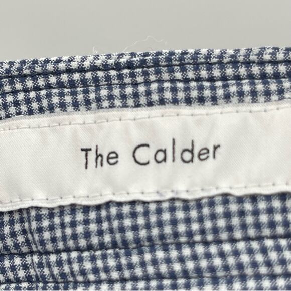 Onia The Calder Preppy Blue White Micro Gingham Flat Front Swim Shorts 38 - Picture 8 of 14